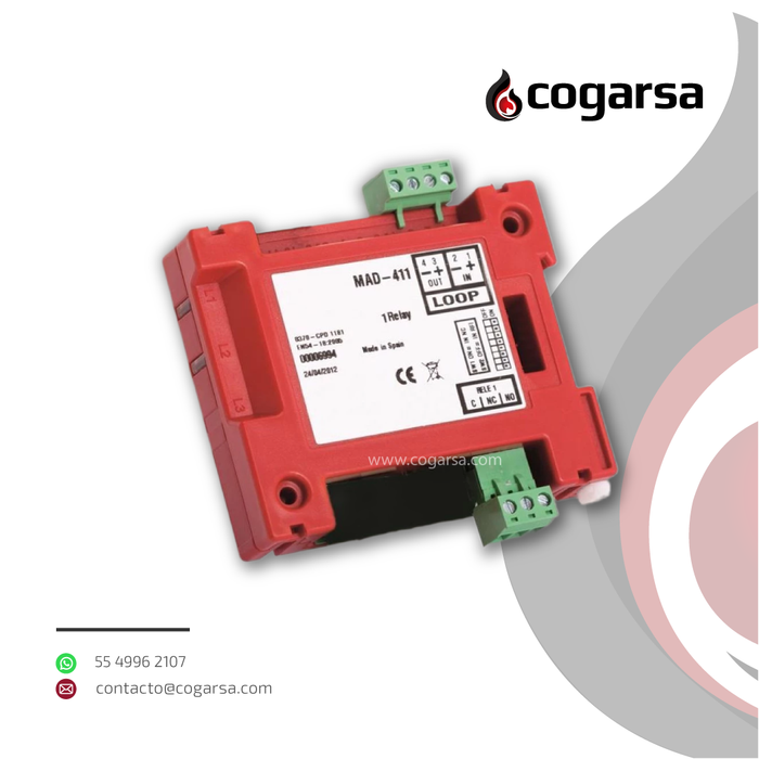 Módulo Analógico de Control de 1 Salida de Relé MAD-411 (Incluye Aislador)