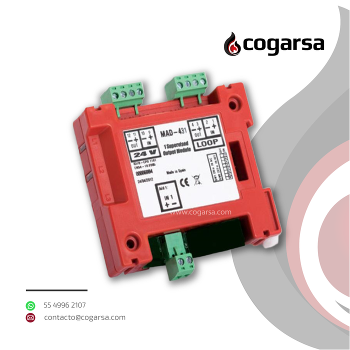 Módulo Analógico de Control de 1 Salida de 24V Supervisados MAD-431 (Incluye Aislador)