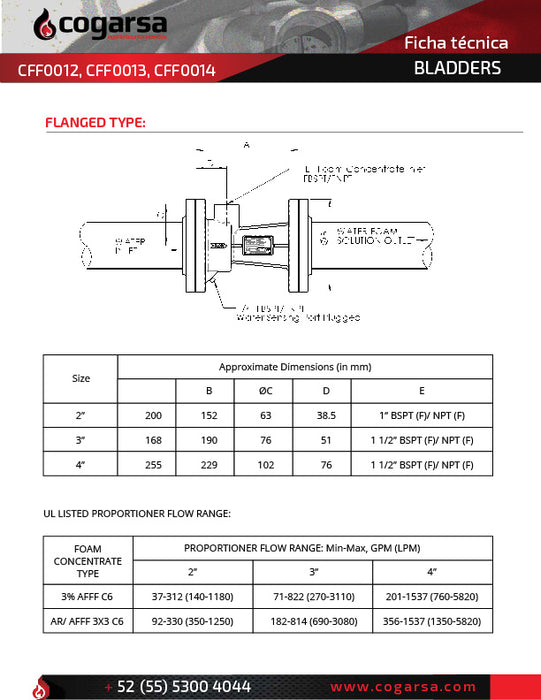 Tanque vertical Bladder 175 PSI UL/FM