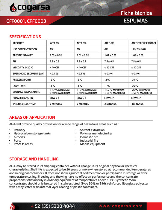 Espuma AFFF 3% 200L UL 162 COFISS