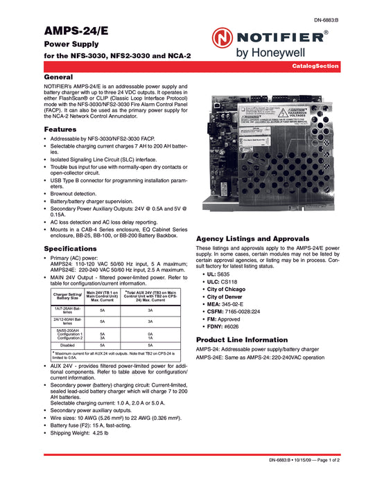 Fuente de Alimentación AMPS-24/E