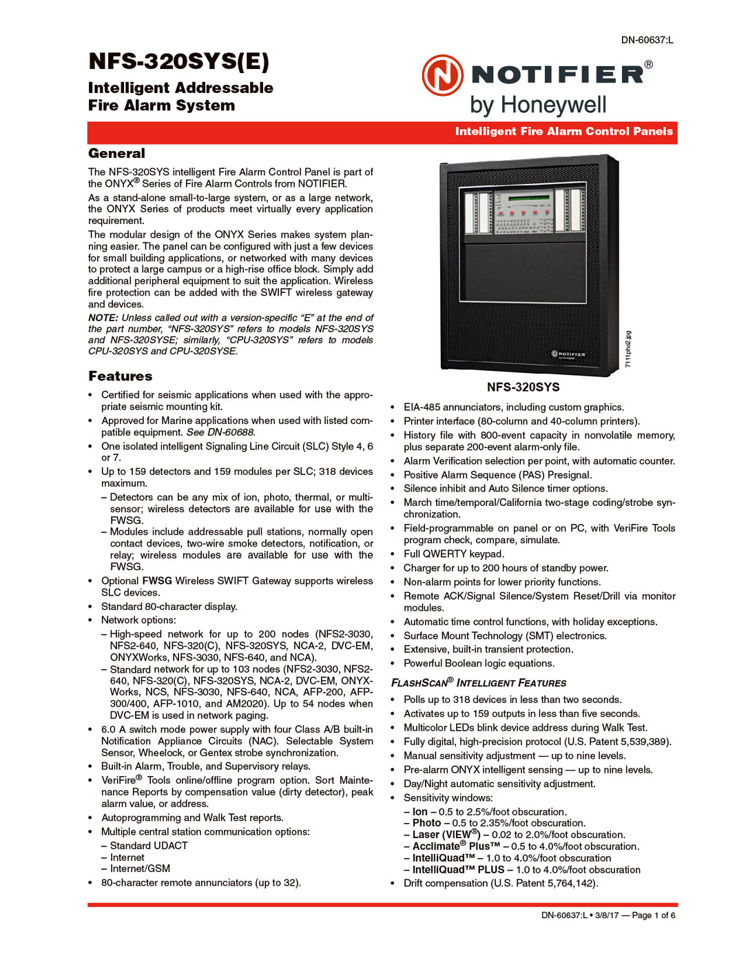 NFS-320 PANEL DE DETECCIÓN DE INCENDIO — COGARSA