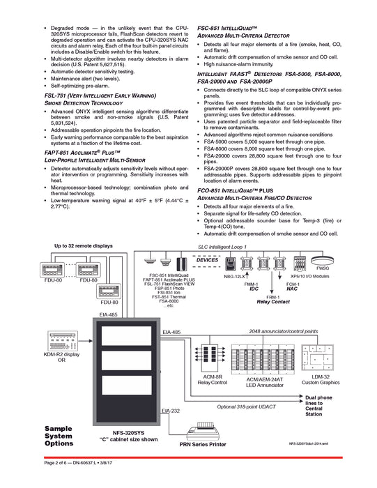 NFS-320 PANEL DE DETECCIÓN DE INCENDIO